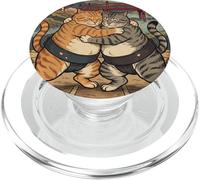 Chat Vintage Sumo Wrestler Art Japonais Anime Ukiyo-e Graphic PopSockets PopGrip pour MagSafe