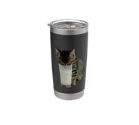 Chat volant du lait dans un verre Gobelet isotherme en acier inoxydable double paroi
