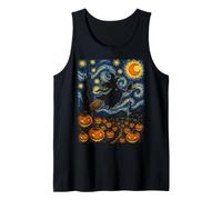 Chat Volant sorcière Halloween Nuit étoilée Filles Femmes Débardeur