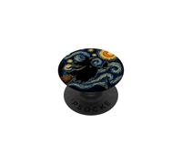 Chat Volant sorcière Halloween Nuit étoilée Filles Femmes PopSockets PopGrip Adhésif