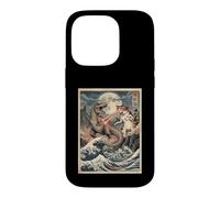 Chat vs T-Rex Japonais Ukiyo-e Kaiju Monster Art Coque pour iPhone 14 Pro
