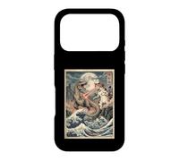 Chat vs T-Rex Japonais Ukiyo-e Kaiju Monster Art Coque pour iPhone 17 Pro