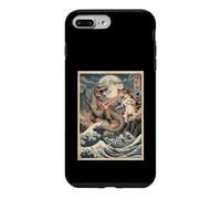 Chat vs T-Rex Japonais Ukiyo-e Kaiju Monster Art Coque pour iPhone 7 Plus/8 Plus