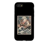 Chat vs T-Rex Japonais Ukiyo-e Kaiju Monster Art Coque pour iPhone SE (2020) / 7/8