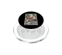 Chat vs T-Rex Japonais Ukiyo-e Kaiju Monster Art PopSockets PopGrip pour MagSafe