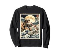 Chat vs T-Rex Monster Japon Japon Kaiju Art Sweatshirt