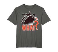 Chat What? Chat noir meurtrier avec couteau Halloween T-Shirt