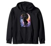 Chat Witchy Croissant de Lune - Cottagecore Spooky Night Sky Sweat à Capuche