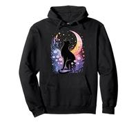 Chat Witchy Croissant de Lune - Cottagecore Spooky Night Sky Sweat à Capuche