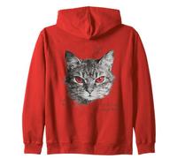 Chat Yeux Rouges Street Style Vibes Sweat à Capuche