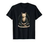 Chat Zen Méditant - Enso Circle Mindful Yoga Art T-Shirt