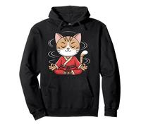 Chat Zen Méditation Kawaii Calme Mindfulness Relax Yoga Chat Sweat à Capuche