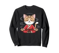 Chat Zen Méditation Kawaii Calme Mindfulness Relax Yoga Chat Sweatshirt