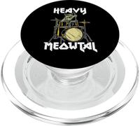 Chat Zombie Heavy Meowtal Drumming PopSockets PopGrip pour MagSafe