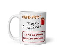 Chatcripant Mug Tasse Bureau Travail Collègue Humour Café Humoristique Café Cadeau Convivial Secret Santa Départ Blague Matinal Matin Productivité (Kit de survie)