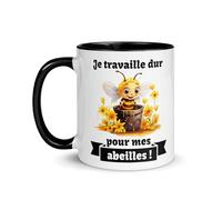 Chatcripant Tasse Abeille Passion Loisir Apiculteur Cadeau Apiculture Abeilles Mug Ruche Miel Jardin Fête Anniversaire Nature Papi Mamie (Travaille Dur)