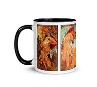 Chatcripant Tasse Alphonse Mucha Art Nouveau Saisons Oeuvre Art Peinture Mug Thé Café Hiver Printemps Été Automne Décoration Tableau