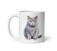 Chatcripant Tasse Chat Race Maine Coon British shorthair Bengale Sacré de Birmanie Imprimé Mug Motif Félin Fan Mignon Passion Animaux de Compagnie Cadeau Élégant Café Thé (British Shorthair)