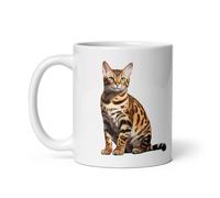 Chatcripant Tasse Chat Race Maine Coon British shorthair Bengale Sacré de Birmanie Imprimé Mug Motif Félin Fan Mignon Passion Animaux de Compagnie Cadeau Élégant Café Thé (Bengale)