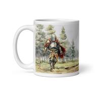 Chatcripant Tasse Fantaisie Dragon Fée Chevalier Médiéval Mug Nature Peinture Contes Mythes Légendes Art Chevalerie Artistique Sylvestre Univers Fantastique Rêve Thé Café (Chevalier)