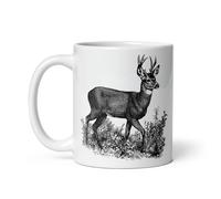 Chatcripant Tasse Nature Cerf Sanglier Renard Laie Marcassin Forêt Balade Chasse Chasseur Animaux Campagne Thé Café Original Mug Cadeau Collègue Homme Femme Naturaliste Papi Mamie (Chevreuil)