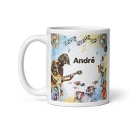 Chatcripant Tasse Personnalisée Prénom Cadeau Café Thé Anniversaire Souvenir Famille Amis Original Femme Homme Personnalisable Unique (Musique)