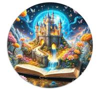Château 1000 Pièces Puzzle Circulaire Peinture Artistique créative Puzzle Adulte pour Enfants Jeux De Défi Uniques Jeu D'Intelligence Décoration pour Enfants Cadeau 1000pcs (67.5x67.5cm)
