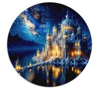 Château 1000 Pièces Puzzle Circulaire Peinture Artistique créative Puzzles Classiques Jeu Cadeau Unique Jeu D'Intelligence Décoration pour Enfants Cadeau 1000pcs (67.5x67.5cm)