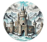 Château 1000 Pièces Puzzle Convient Aux Adultes Enfants Jeu Beau Paysage Circulaire Décoration Moderne Bricolage Créatif Jeux De Défi Uniques (67.5x67.5cm)