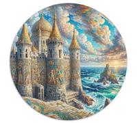 Château 1000 Pièces Puzzle Convient Aux Adultes Enfants Jeu Beau Paysage Circulaire Puzzles Classiques Bricolage Créatif Jeux De Défi Uniques (67.5x67.5cm)