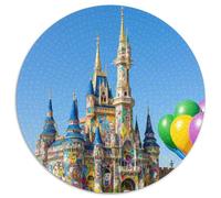 Château 1000 Pièces Puzzle Convient Aux Adultes Enfants Jeu Beau Paysage Rond Décoration Moderne Bricolage Jeu Cadeau Unique (67.5x67.5cm)