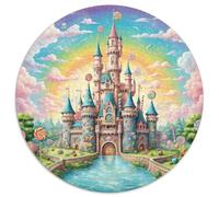 Château 1000 Pièces Puzzle Convient Aux Adultes Enfants Jeu Beau Paysage Rond Puzzles Classiques Bricolage Créatif Jeux De Défi Uniques (67.5x67.5cm)