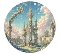 Château 1000 Pièces Puzzle Convient Aux Adultes Enfants Jeu Beau Paysage Rond Puzzles Classiques Bricolage Créatif Jeux De Défi Uniques (67.5x67.5cm)