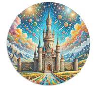 Château 1000 Pièces Puzzle Intelligence Beau Paysage Rond Puzzles Classiques DIY Jeu Cadeau Unique (67.5x67.5cm)