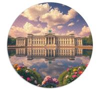 Château 1000 Pièces Puzzle Rond église Building Scenery Church Park Adultes Et Enfants Qualité Premium Activité Assemblage 1000pcs (67.5x67.5cm)