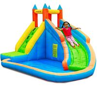 Château Aquatique Gonflable pour Enfants 4m : Aire de Jeux avec Escalade, Tobbogan et Piscine/Pateaugoire - L400 x P300 x H250 cm - Aqua Park