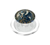 Château Art Nouveau Majestic Blue Dragon PopSockets PopGrip pour MagSafe