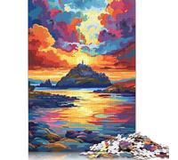 Château au Coucher du Soleil - Puzzle de 500 pièces pour Adultes et Enfants - Puzzle en Bois pour Adultes et Enfants - À Partager en Famille ou Entre Amis - 500 pièces (52 x 38 cm)