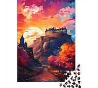 Château au Sommet Puzzle pour Adultes Puzzle 1000 Pièces Crépuscule dAutomne Détente Décor Maison Cadeau Famille 38x26cm/1000pcs