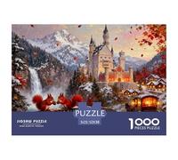château Bavière Neuschwanstein Automne Puzzle en Bois Imperméable Puzzles De 1000 Pièces pour Adultes Cadeaux Défi Et Casse-tête Jeux De Stimulants