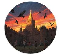 château Bran 1000 Pièces Jigsaw Puzzles Puzzle Circulaire pour Enfants Encastrement Parfait Jeu D'Intelligence De l'art De La DécoRat ION Moderne 1000pcs (67.5x67.5cm)