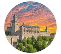château Bran 1000 Pièces Puzzle Rond pour Adultes Et Enfants Décompression Jeu D'Intelligence De l'art De La DécoRat ION Moderne 1000pcs (67.5x67.5cm)