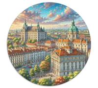 château Bran 1000 Pièces Puzzle Rond pour Adultes Et Enfants Décompression Jeu D'Intelligence De l'art De La DécoRat ION Moderne 1000pcs (67.5x67.5cm)