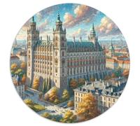 château Bran 1000 Pièces Puzzles Classiques Puzzle Rond pour Adultes Et Enfants Cadeaux Jeu D'Intelligence De l'art De La DécoRat ION Moderne 1000pcs (67.5x67.5cm)