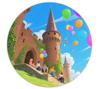 château Bran 1000 Pièces Puzzles Classiques Puzzle Rond pour Adultes Et Enfants Cadeaux Jeu D'Intelligence De l'art De La DécoRat ION Moderne 1000pcs (67.5x67.5cm)