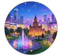 château Bran 1000 Pièces Puzzles Classiques Puzzles Ronds pour Adultes Et Enfants Décompression Jeu D'Intelligence De l'art De La DécoRat ION Moderne 1000pcs (67.5x67.5cm)