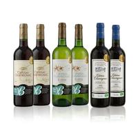 Château Chavrignac - Coffret Cadeau Prestige 6 Bouteilles de Grand Vin Bordeaux Médaillé d'Or Bio AOC - 2 Rouge Merlot 2024 + 2 Blanc Sauvignon 2025 + 2 Rouge Cuvée Bacchus 2022 - Biodynamie - 6x75cl