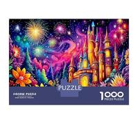 Château coloré en Fleurs Puzzle 1000 Pièces pour Adultes & Enfants ≥14 Ans Jeu Patience/Réflexion Art Contes de fées, Divertissement Activité Familiale, 70x50cm/1000pcs
