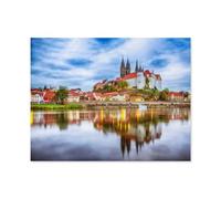 Château d’Albrechtsburg et la cathédrale sur l’Elbe avec Un Coucher du Soleil Dramatique, Meißen，1000 Pièces Puzzles - Jeux Éducatifs Jouets Joli Cadeau Assemblage Puzzles pour Adultes（50x70cm）-B72