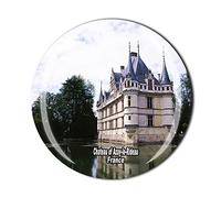 Chateau d'Azay-le-Rideau France Aimant de réfrigérateur en cristal souvenir souvenir souvenir de collection
